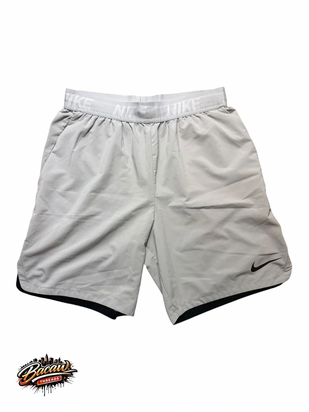 Nike Men’s Medium Lightweight Gray Running Training Athletic Shorts - Picture 1 of 6